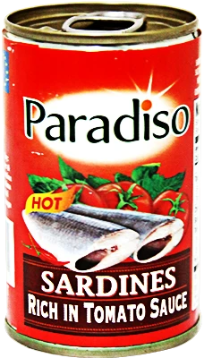 Paradiso SARDINES IN RICH TOMATO SAUCE · HOT 155 G